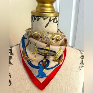 Gavroche Eperon D’Or w/Blue Dog Tattoo - Authentic Hermes Silk Twill 45 cm Scarf